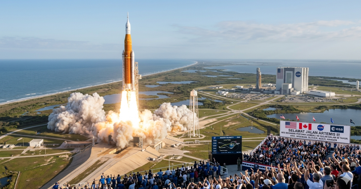 Sejarah Baru Dimulai: Artemis II Resmi Meluncur Membawa Manusia Kembali ke Orbit Bulan, Pulangnya Menantang